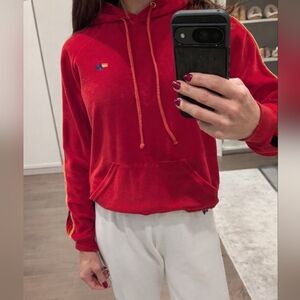 Aviator Nation Red Velvet Hoodie - XS